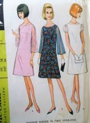 8261 McCalls 1966 Sleeved A Line Dress  Pattern 16 36B Uncut